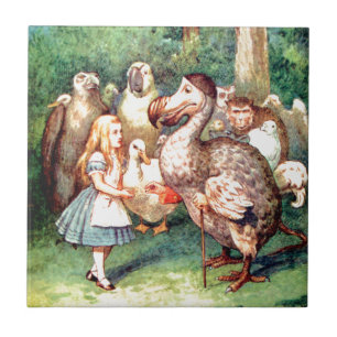 Alice und der Dodo-Vogel in Wonderland Fliese