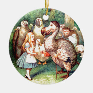 Alice und der Dodo-Vogel in Wonderland Keramikornament