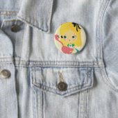 Alice und der Flamingo-Buttonknopf Button (Beispiel)