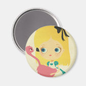 Alice und der Flamingo-Magnet Magnet (Vorderseite/Rückseite)