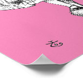 Alice und der Flamingo (rosa bkgrd) Poster (Ecke)
