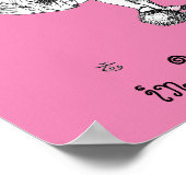Alice und der Flamingo (rosa bkgrd) Poster (Ecke)