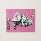 Alice und der Flamingo (rosiger Hintergrund) Puzzle (Horizontal)