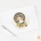 Alice und der Flamingo-Sticker Runder Aufkleber (Umschlag)