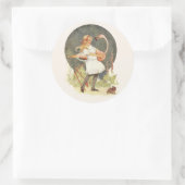 Alice und der Flamingo-Sticker Runder Aufkleber (Tasche)