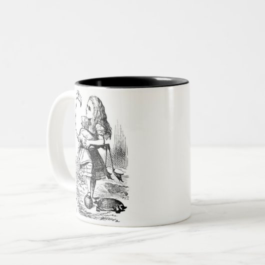 Alice und der Flamingo Zweifarbige Tasse (Vorderseite Links)