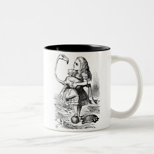 Alice und der Flamingo Zweifarbige Tasse (Rechts)