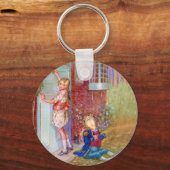 Alice und der Froschfußmann vor der Haustür Schlüsselanhänger (Vorderseite)