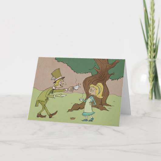 Alice und der Mad Hatter Einladung (Vorderseite)