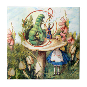 Alice und der Raupe in Wonderland Fliese