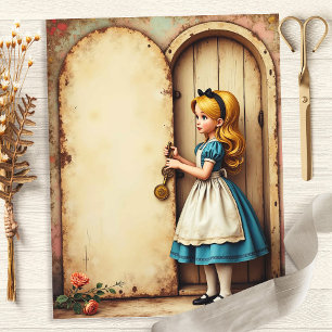 Alice und der Schlüssel Öffnen Tür Scrapbook Papie