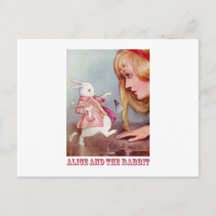 Alice und der weiße Kaninchen Postkarte