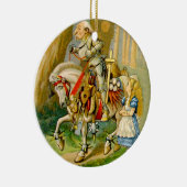 Alice und der weiße Ritter im Märchenland Keramik Ornament (Rechts)