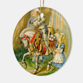 Alice und der weiße Ritter im Märchenland Keramik Ornament (Links)