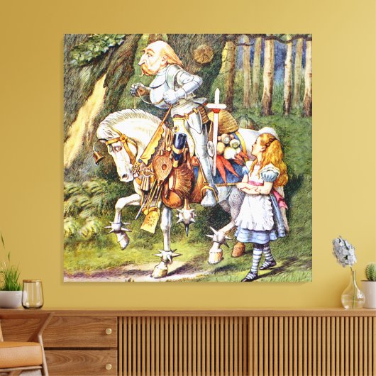 Alice und der Weiße Ritter im Wunderland Leinwanddruck (Insitu (Wohnzimmer))