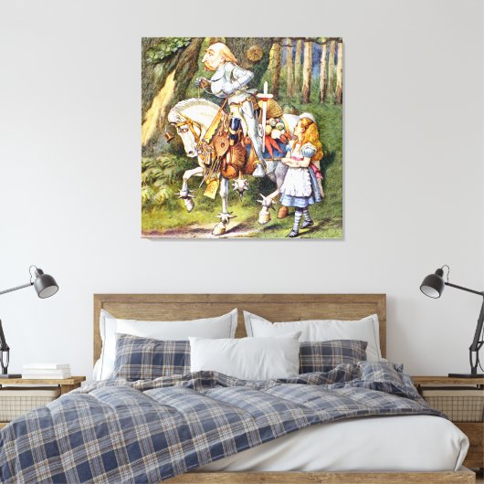 Alice und der Weiße Ritter im Wunderland Leinwanddruck (Insitu (Schlafzimmer))