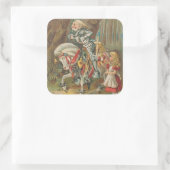Alice und der weiße Rittersticker Quadratischer Aufkleber (Tasche)