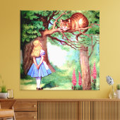 Alice und die Cheshire Cat in Wonderland Leinwanddruck (Insitu (Wohnzimmer))