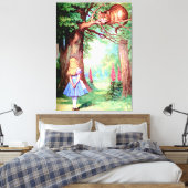 Alice und die Cheshire Cat in Wonderland Leinwanddruck (Insitu (Schlafzimmer))