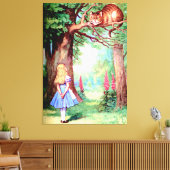 Alice und die Cheshire Cat in Wonderland Leinwanddruck (Insitu (Wohnzimmer))
