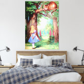 Alice und die Cheshire Cat in Wonderland Leinwanddruck (Insitu (Schlafzimmer))