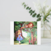 Alice und die Cheshire Cat in Wonderland Postkarte (Stehend Vorderseite)