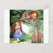 Alice und die Cheshire Cat in Wonderland Postkarte (Vorderseite)
