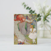 Alice und die Cheshire Cat in Wonderland Postkarte (Stehend Vorderseite)