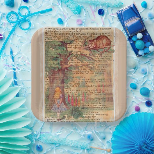 Alice und die .Cheshire Cat Paper-Teller Pappteller (Party)