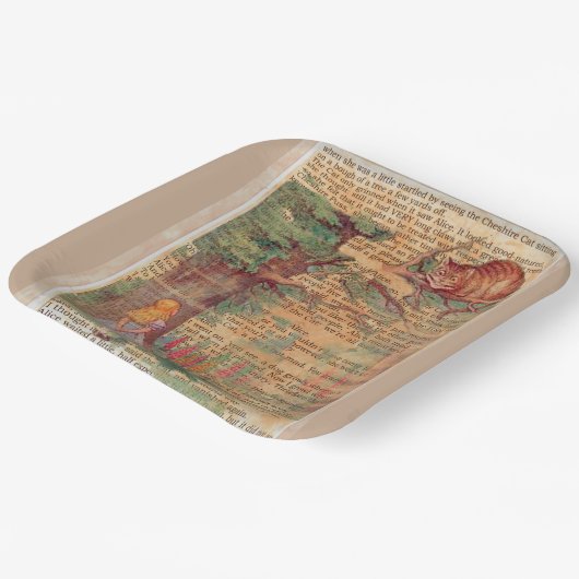 Alice und die .Cheshire Cat Paper-Teller Pappteller (Gewinkelt)