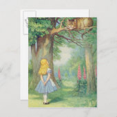 Alice und die Cheshire Cat Postkarte (Vorne/Hinten)