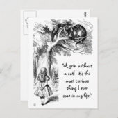 Alice und die Cheshire Cat Postkarte (Vorne/Hinten)