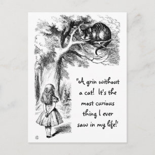 Alice und die Cheshire Cat Postkarte