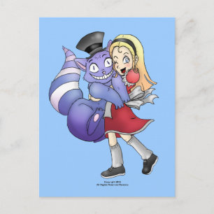 Alice und die Cheshire Cat Postkarten