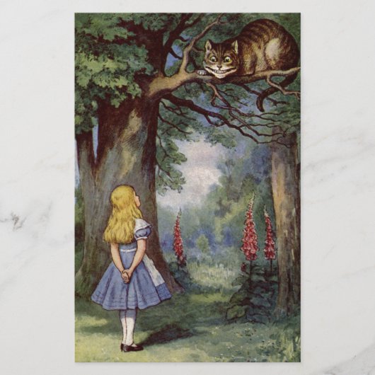 Alice und die Cheshire-Katze Briefpapier (Vorderseite)
