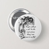 Alice und die Cheshire-Katze Button (Vorne & Hinten)