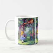 Alice und die Cheshire-Katze farbenreich Kaffeetasse (Links)