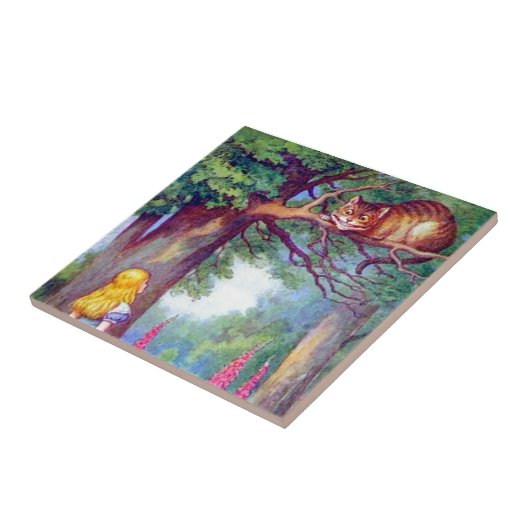 Alice und die Cheshire-Katze Fliese (Seite)