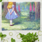 Alice und die Cheshire-Katze Geschirrtuch (Gefaltet)