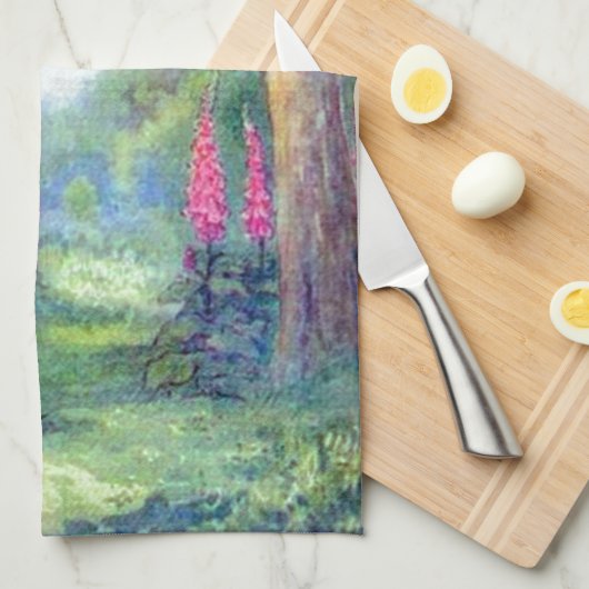 Alice und die Cheshire-Katze Geschirrtuch (Viertel Falte)