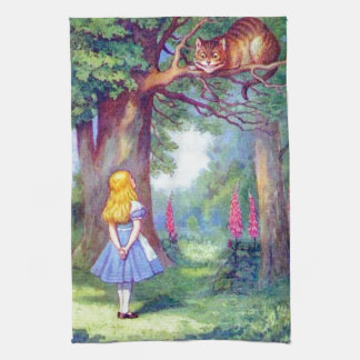 Alice und die Cheshire-Katze Geschirrtuch