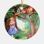 Alice und die Cheshire-Katze im Märchenland Keramikornament (Vorne)