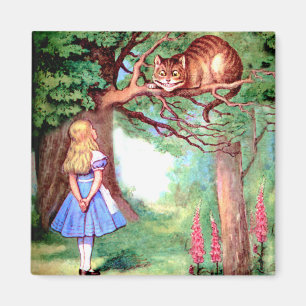 Alice und die Cheshire-Katze im Märchenland Magnet