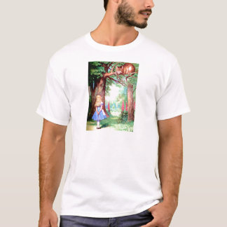 Alice und die Cheshire-Katze im Märchenland T-Shirt