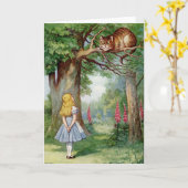 Alice und die Cheshire-Katze Karte (Gelbe Blume)