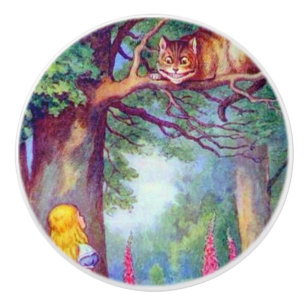 Alice und die Cheshire-Katze Keramikknauf