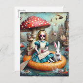 Alice und die Collage des Weißen Kanals Postkarte (Vorne/Hinten)