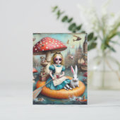 Alice und die Collage des Weißen Kanals Postkarte (Stehend Vorderseite)