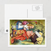 Alice und die Duchess spielen Flamingo Croquet Postkarte (Vorne/Hinten)