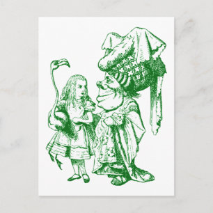Alice und die Herzogin in grüner Tinte Postkarte